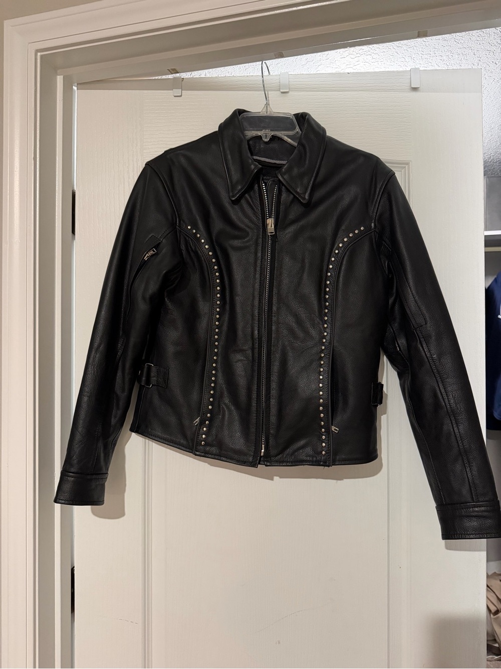Unik Black Studded Leather Jacket